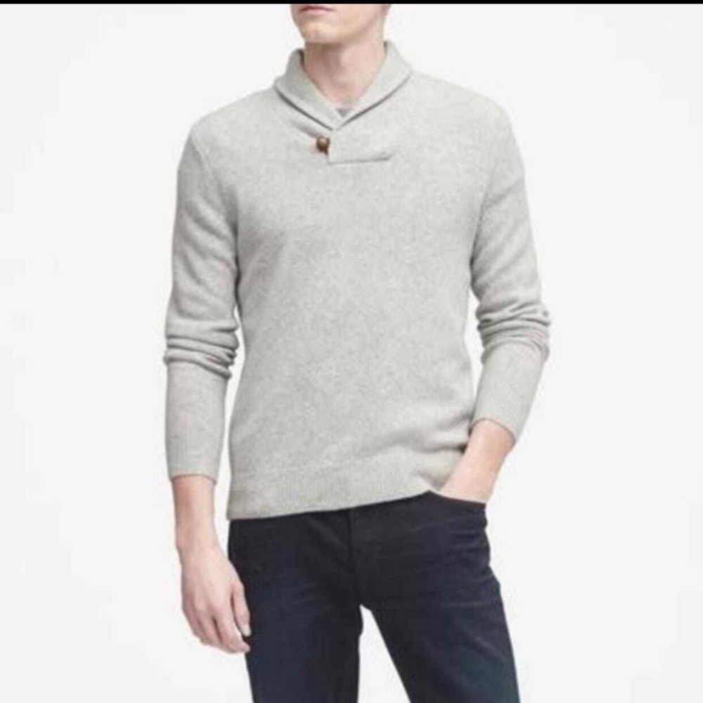 Banana Republic Italian Yarn Merino Wool Button Cowl Sweater Knit Popover